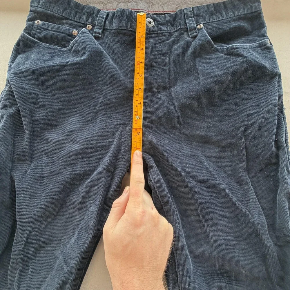 L.L. Bean Pants Mens 36x34 Blue Corduroy 5 Pocket Standard Fit Stretch (34 x33)